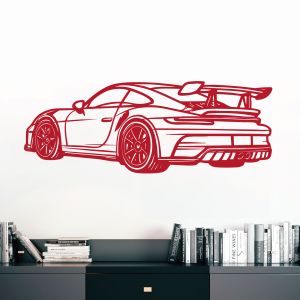 Porsche 911 GT3 RS Sports Car Silhouette - Vinyl Wall Sticker UK