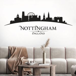 Nottingham City Skyline Wall Sticker - Nottingham Castle, Nottingham Eye, Robin Hood - Bedroom Living Room Vinyl Decal UK