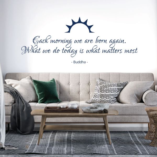 Wall Designer Quote Vinyl Wall Art Sticker Each morning we are born again. What we do today is what matters most