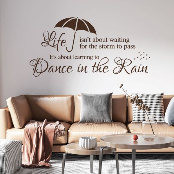 "Life Isn't About Waiting For The Storm To Pass, It's About Learning To Dance In The Rain" Vinyl Wall Decal
