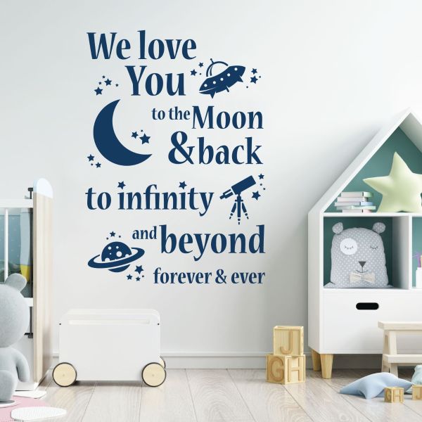Federa Cuscino 40x40 Cm Con Scritta "Love You To The Moon And Back" | WEINIYA | Cuscino Divano Letto Matrimoniale | Regalo Originale Per Lui E Lei