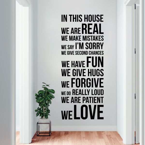 Amazon  44×80 Cm  In This House We Do We Love, Parole Scritta Citazione Scale O Murale Adesivo Vinile Arte Muraledecalcomania
