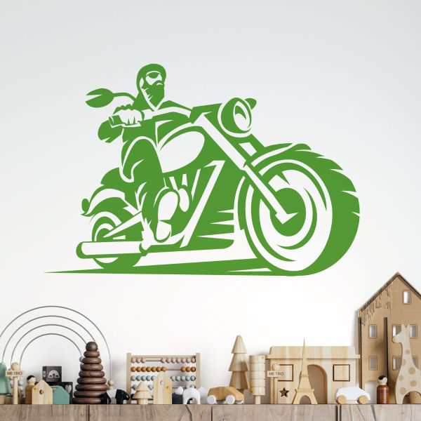 Wall Designer Biker Bike Rider Motorcycle Harley Chopper Wall Art Sticker