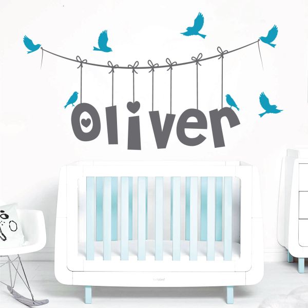 Custom Personalized Name Anchor Wall Decal - Nursery, Baby Boy Room Decor, Nautical Theme, Multiple Sizes & Colors