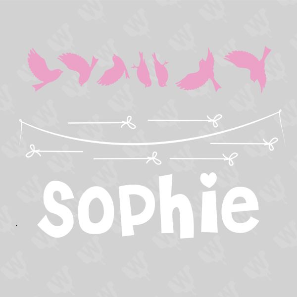 Custom Name Wall Decals For Girls Nursery – Personalized Flower Monogram Wall Art Stickers - View #6