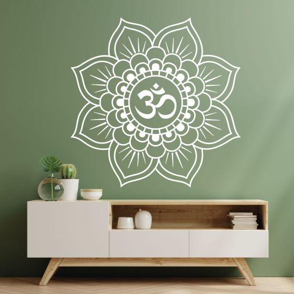 Wall Designer Mandala Lotus Flower Om Yoga Wall Art Sticker