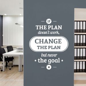 If the Plan doesn't work, Change the Plan but never the Goal  - Motivational Wall Decal Sticker