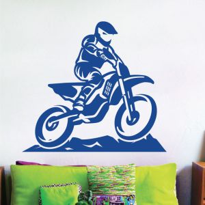 MX Biker Silhouette, Motocross Sport, Stunts - Boys Room Decal Wall Sticker