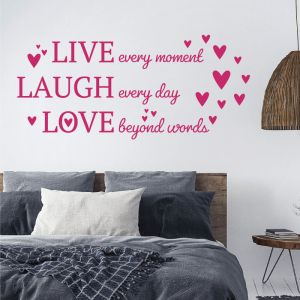 Live, Laugh, Love - Motivational Love Quote Decal Wall Sticker