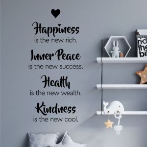 Happiness, Inner Peace, Health, Kindness - Inspirational Quote Wall Decal