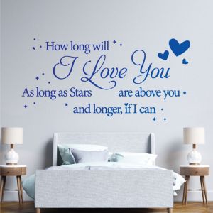 How Long with I Love You, As Long As Stars are Above You - Decal Wall Quote Sticker