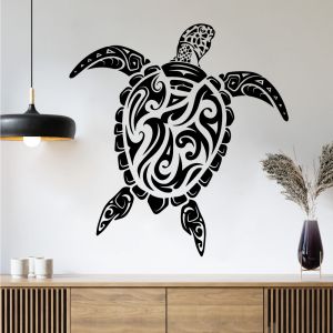 Sea Turtle Ocean Tribal Design - Decal Wall Sticker