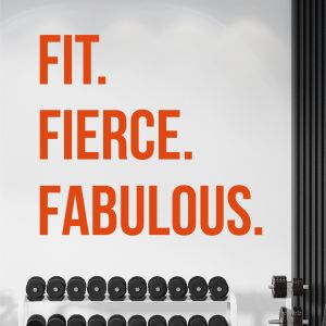 Fit Fierce Fabulous - Gym Fitness Women Motivational Sticker Wall Quote