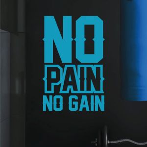 No Pain, No Gain - Gym Motivational Quote Decal Wall Sticker