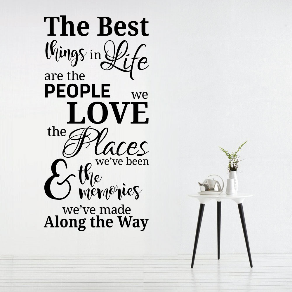 thumbnail image 2 of 'The Best Things In Life...' Vinyl Wall Quote Sticker - Removable Matte Finish By World Of Wall Art 2 of 5