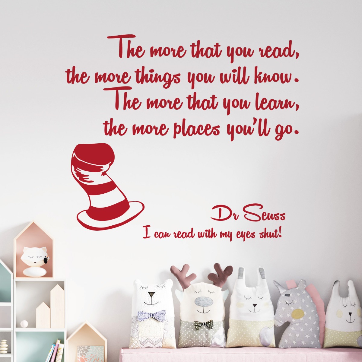 Dr Seuss Quotes And Sayings Reading Wall Decals Quotes The More That You  Read The More You Know Dr.Seuss Wall Stickers, Removable DIY Inspirational  Education Art Vinyl Decal Mural Home Nursery Childrens, image size:1200x1200