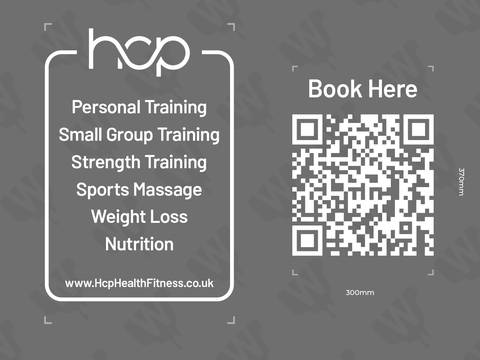 HCP Health & Fitness services + QR booking panel — Price list