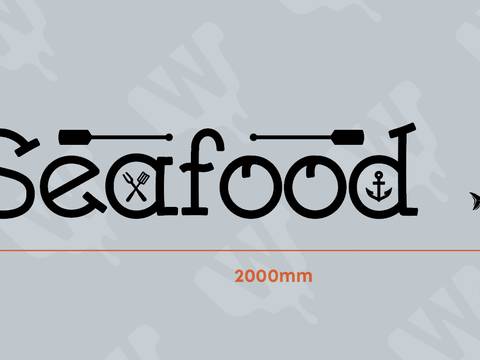 Seafood restaurant banner — Shop signage