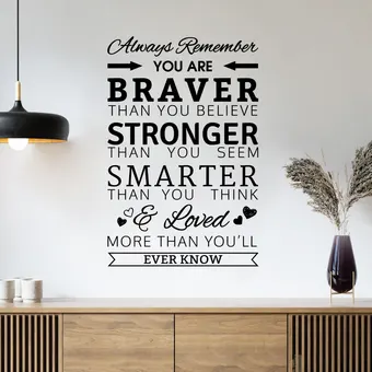 Braver Than You Believe Quote Sticker