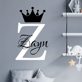 Name Prince Princess Crown Sticker